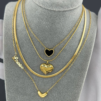 Golden Heart Layered Necklace