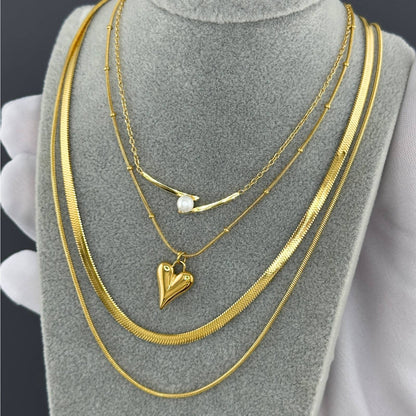 Bold Gold Heart Pendant Necklace