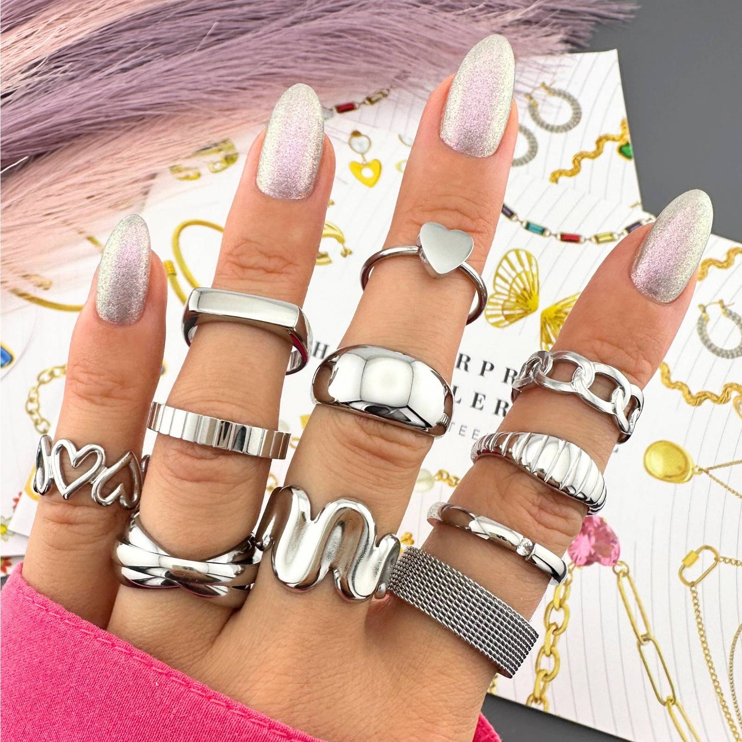 Abstract Silver Sculptural Ring