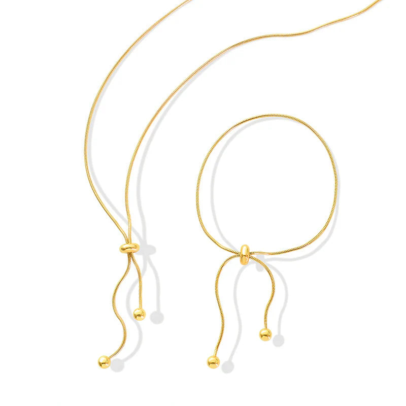 Golden Muse Necklace & Bracelet Set