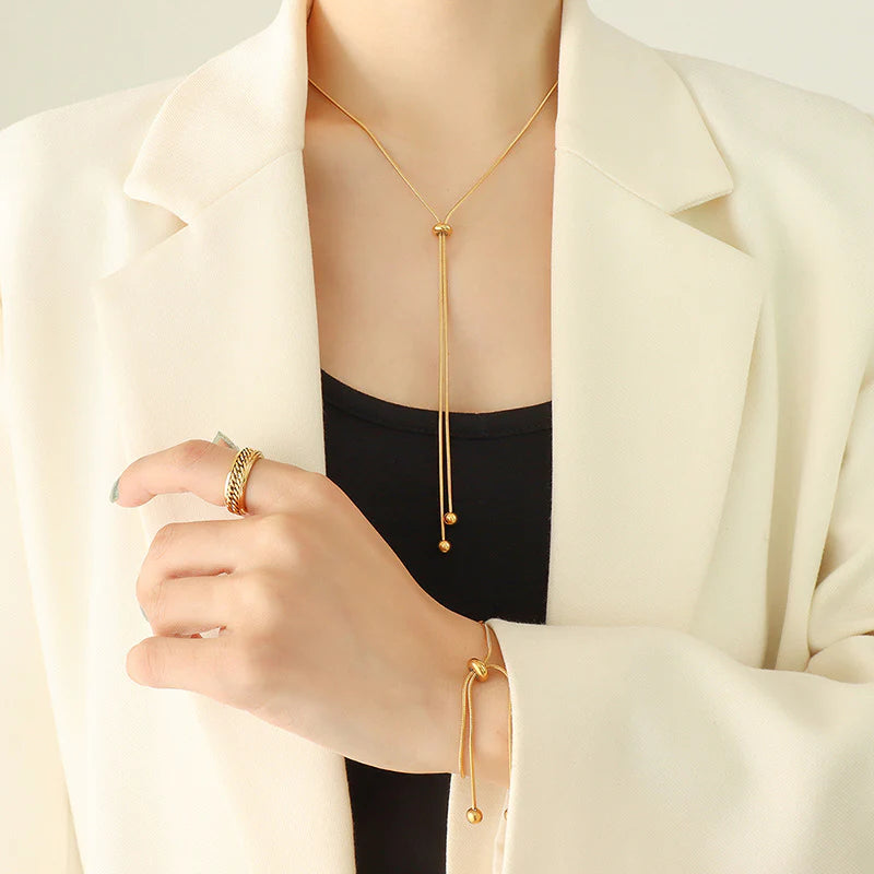 Golden Muse Necklace & Bracelet Set