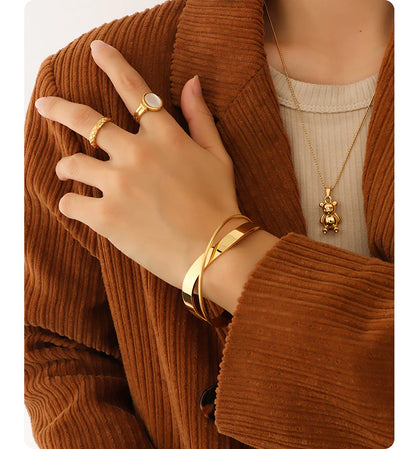 Sculpted Gold Cuff Bracelet