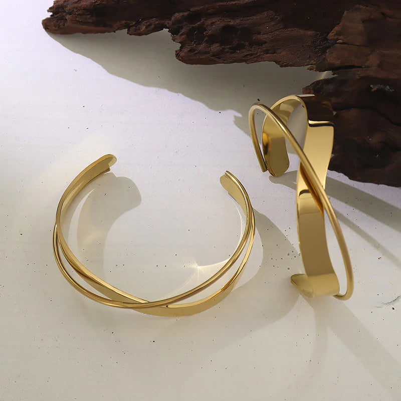 Sculpted Gold Cuff Bracelet
