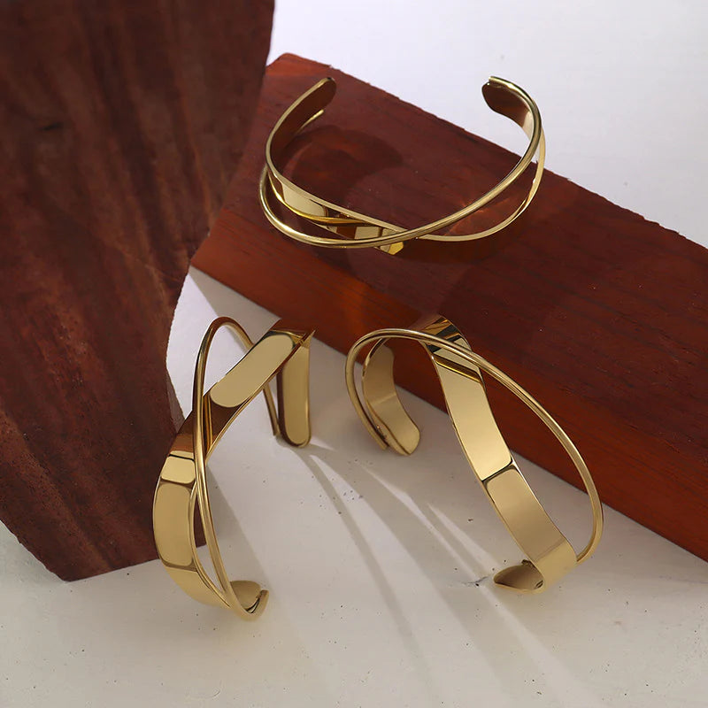 Sculpted Gold Cuff Bracelet