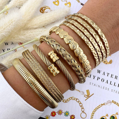 Twisted Gold Cable Cuff Bracelet