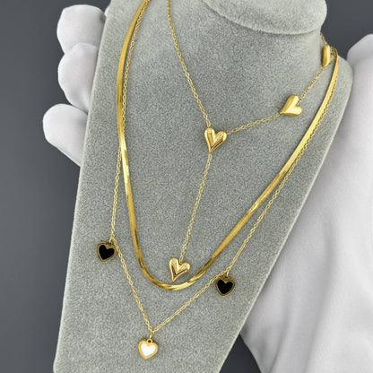 Layered Heart Drop Y Necklace