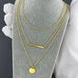 Triple Layer Gold Bar & Coin Necklace