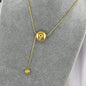 Modern Gold Sphere Drop Necklace