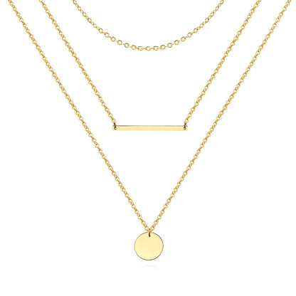 Triple Layer Gold Bar & Coin Necklace