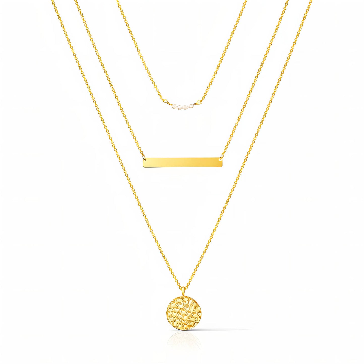 Layered gold pendant