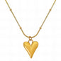 Bold Gold Heart Pendant Necklace