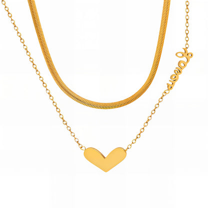Golden Heart Layered Necklace