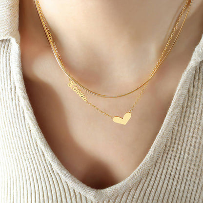 Golden Heart Layered Necklace