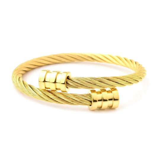 Twisted Gold Cable Cuff Bracelet