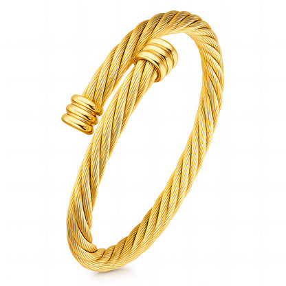 Twisted Gold Cable Cuff Bracelet