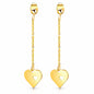 Gold Heart Chain Drop Earrings