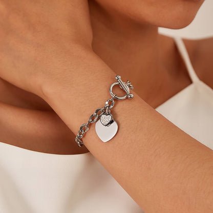 Heart Charm Toggle Bracelet