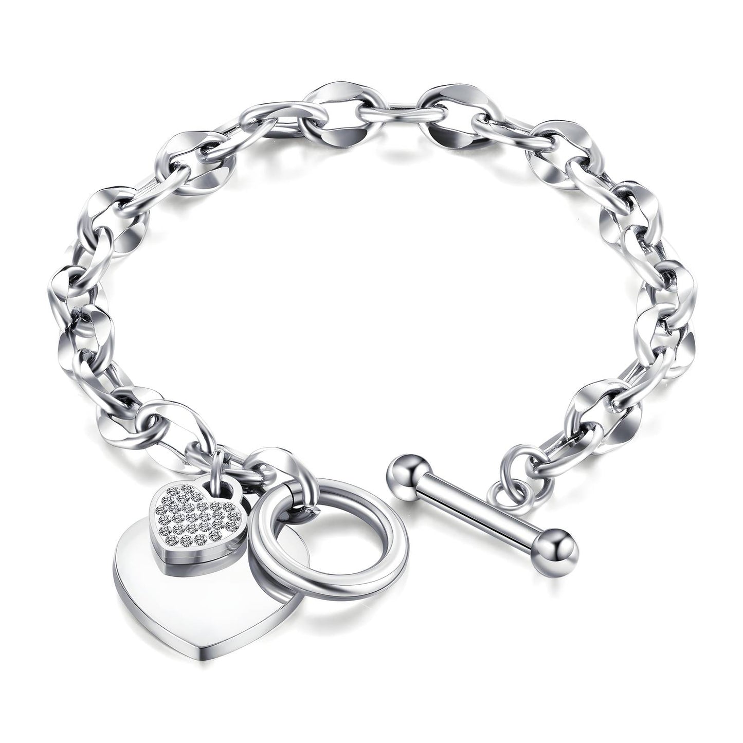 Heart Charm Toggle Bracelet