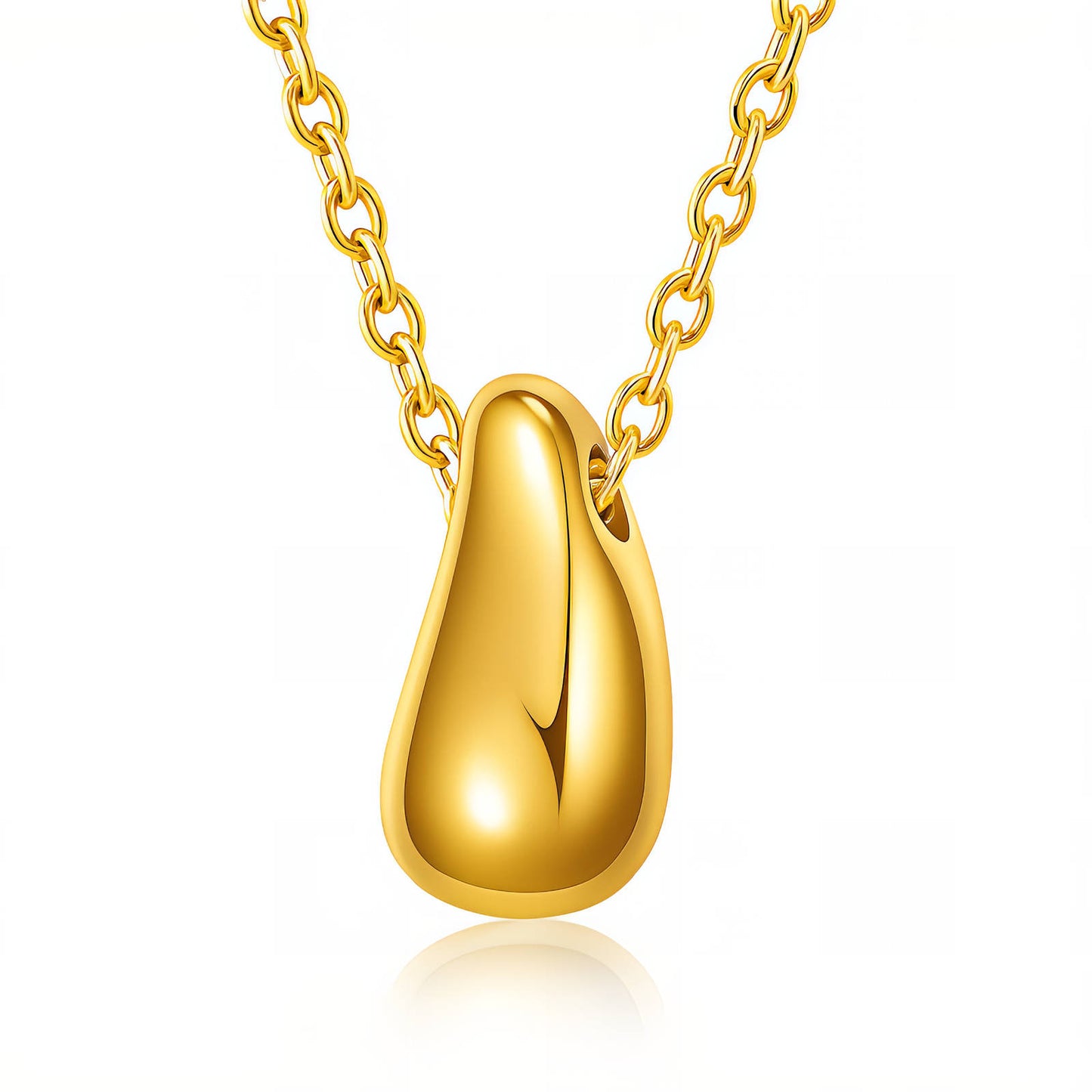 Minimal Gold Teardrop Pendant Necklace
