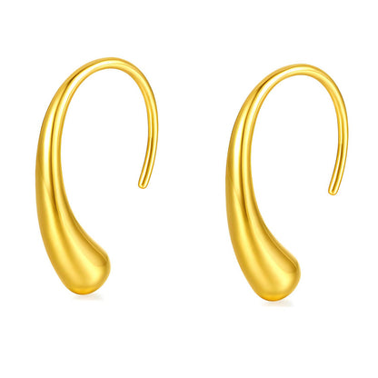 Sculpted Gold Hook Earrings