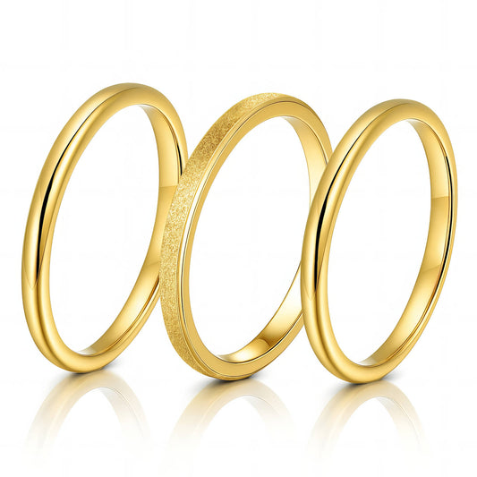 Minimal Gold Stackable Ring Set