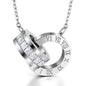 Roman Numeral Interlocking Ring Pendant Necklace