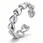Silver Heart Link Open Ring