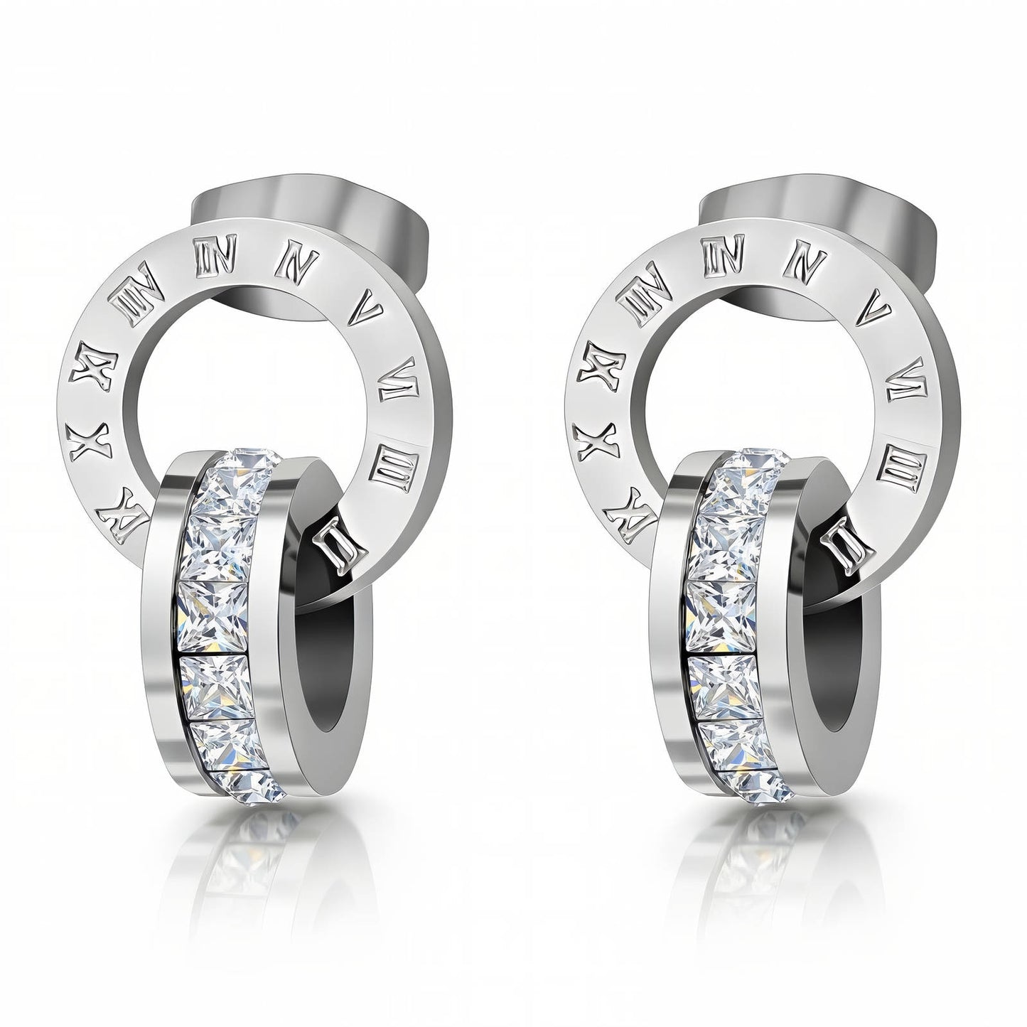 Roman Numeral Gold Hoop Earrings