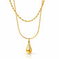 Golden Teardrop Layered Necklace