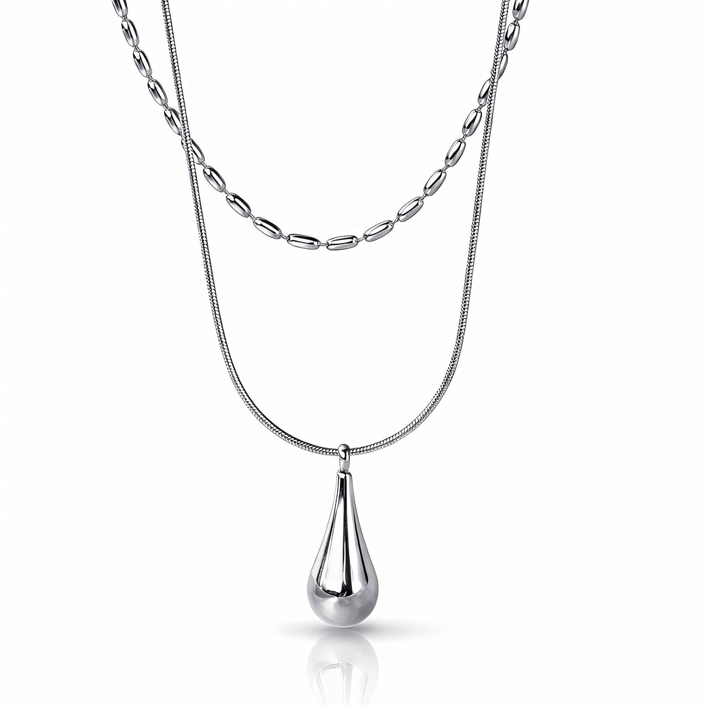 Golden Teardrop Layered Necklace
