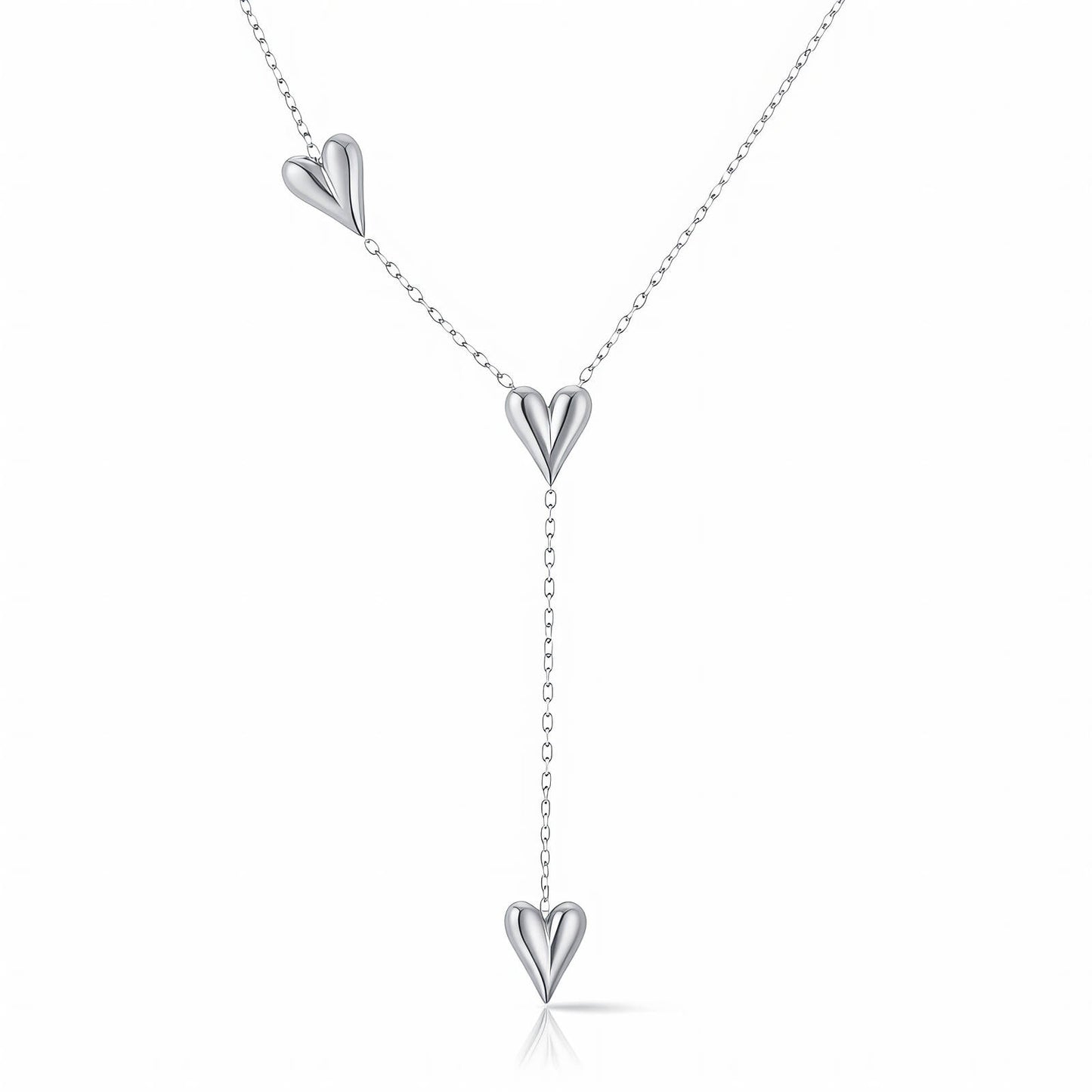 Layered Heart Drop Y Necklace