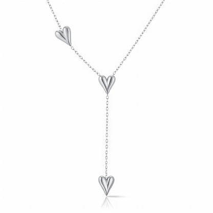 Layered Heart Drop Y Necklace