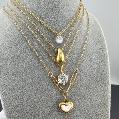 Minimal Gold Teardrop Pendant Necklace
