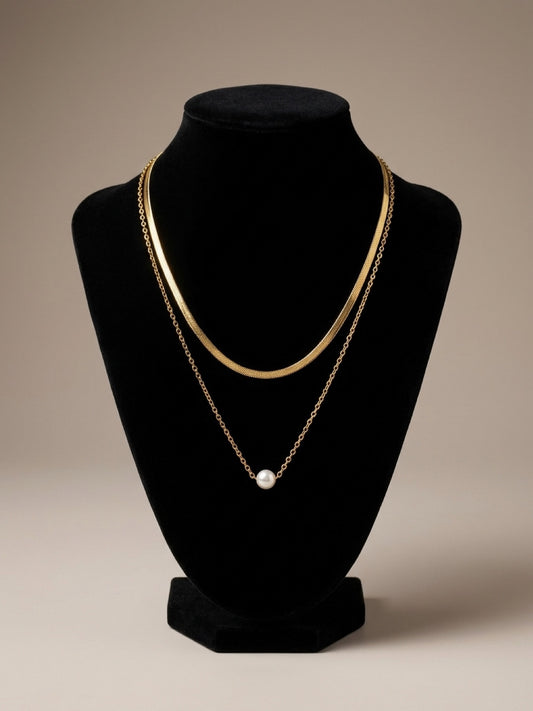 Classic Pearl Gold Chain Necklace